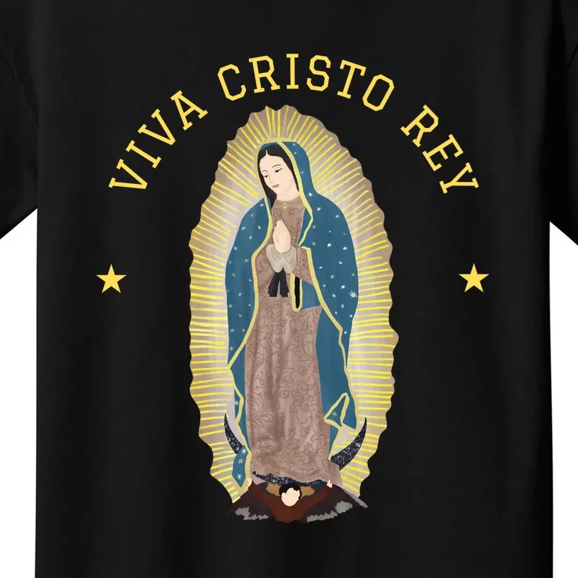 Viva Cristo Rey Our Lady Of Guadalupe Roman Catholic Gift Kids T-Shirt