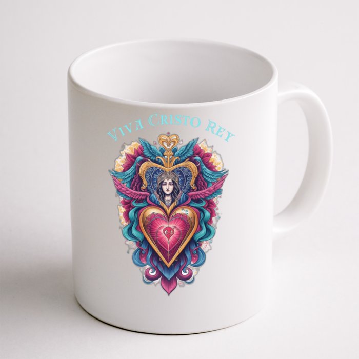 Viva Cristo Rey Sacred Heart Roman Catholic Front & Back Coffee Mug