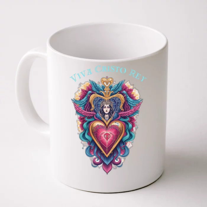 Viva Cristo Rey Sacred Heart Roman Catholic Front & Back Coffee Mug