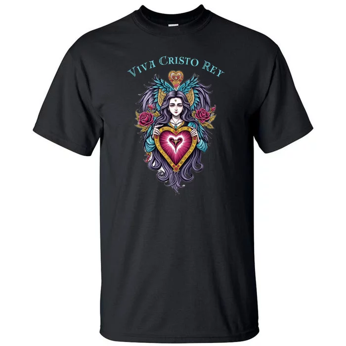 Viva Cristo Rey Sacred Heart Roman Catholic Tall T-Shirt