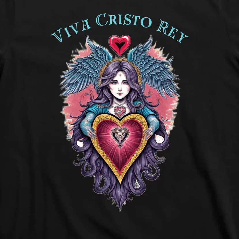 Viva Cristo Rey Sacred Heart Roman Catholic T-Shirt