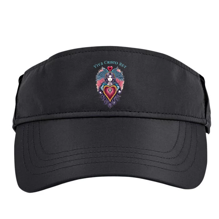 Viva Cristo Rey Sacred Heart Roman Catholic Adult Drive Performance Visor