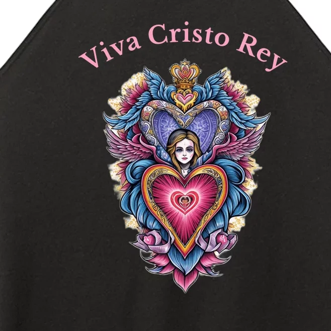 Viva Cristo Rey Sacred Heart Roman Catholic Women’s Perfect Tri Rocker Tank