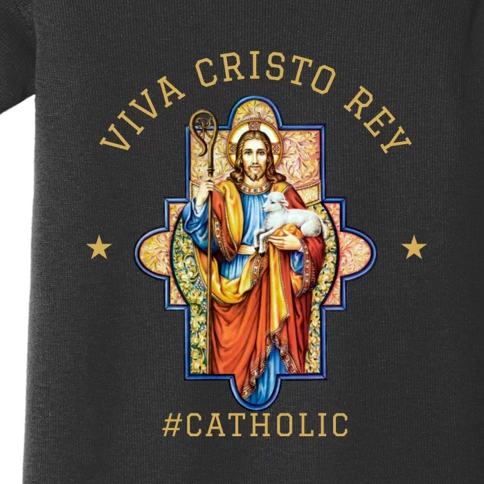 Viva Cristo Rey Roman Catholic Gift Baby Bodysuit