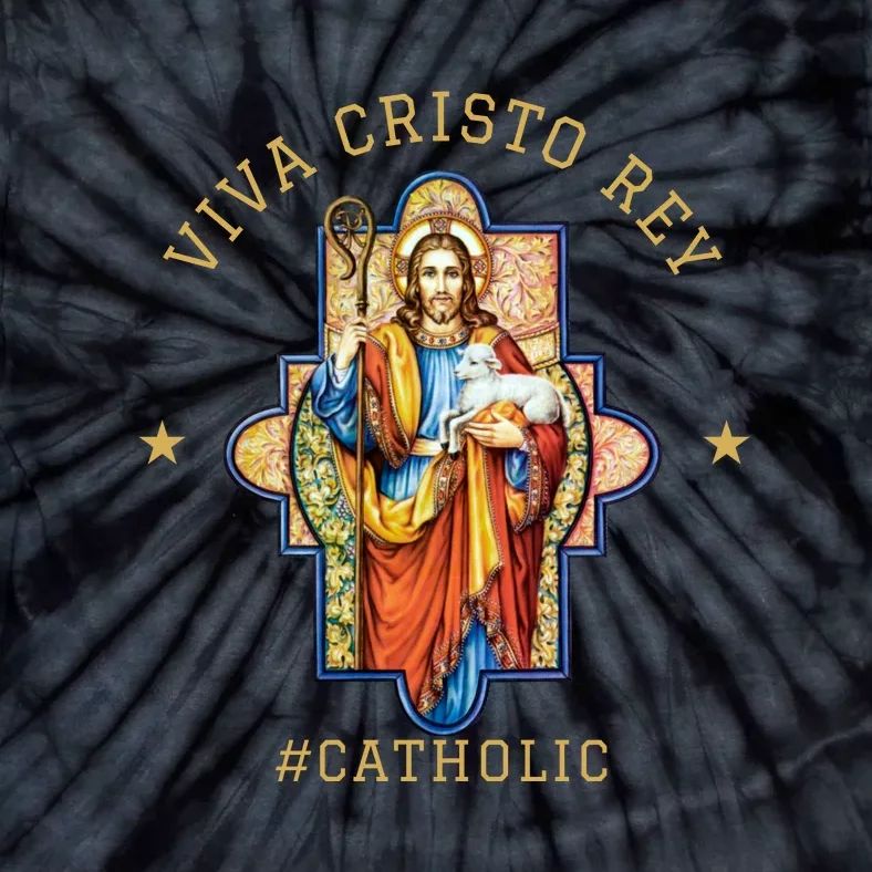 Viva Cristo Rey Roman Catholic Gift Tie-Dye T-Shirt