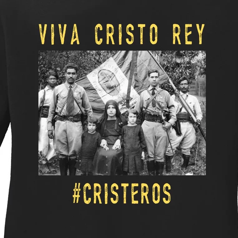 Viva Cristo Rey Catholic Cristeros Gift Ladies Long Sleeve Shirt