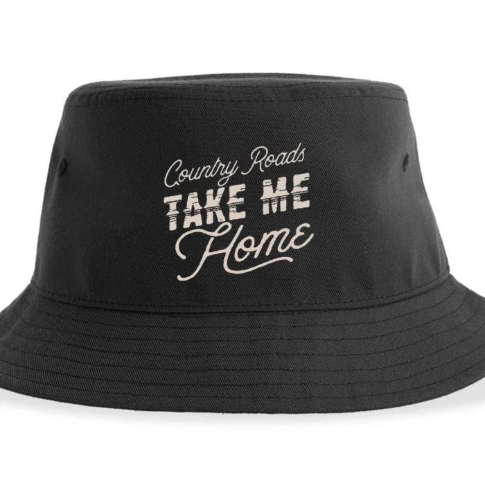 Vintage Country Roads Take Me Home Retro Sustainable Bucket Hat