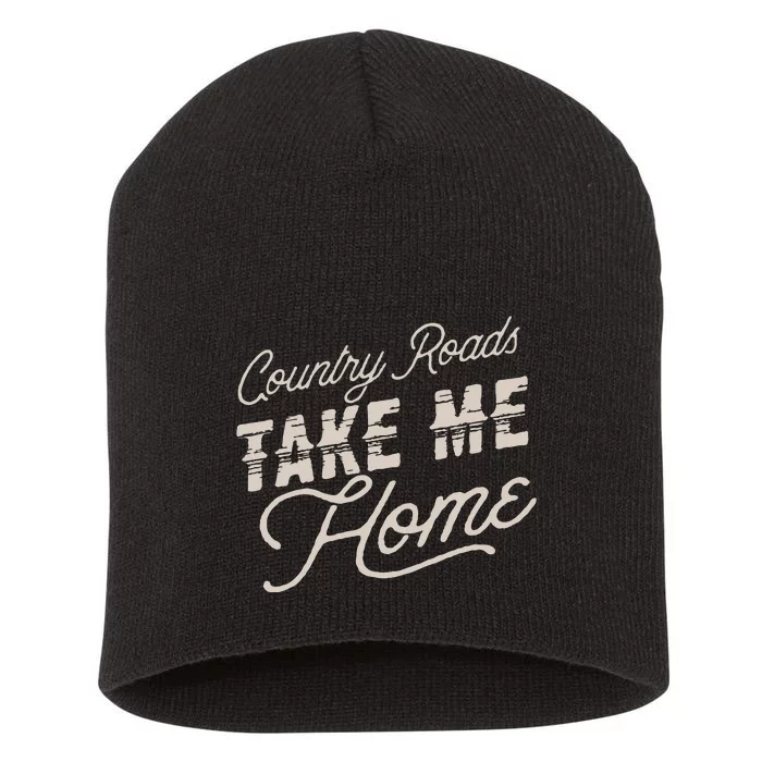 Vintage Country Roads Take Me Home Retro Short Acrylic Beanie