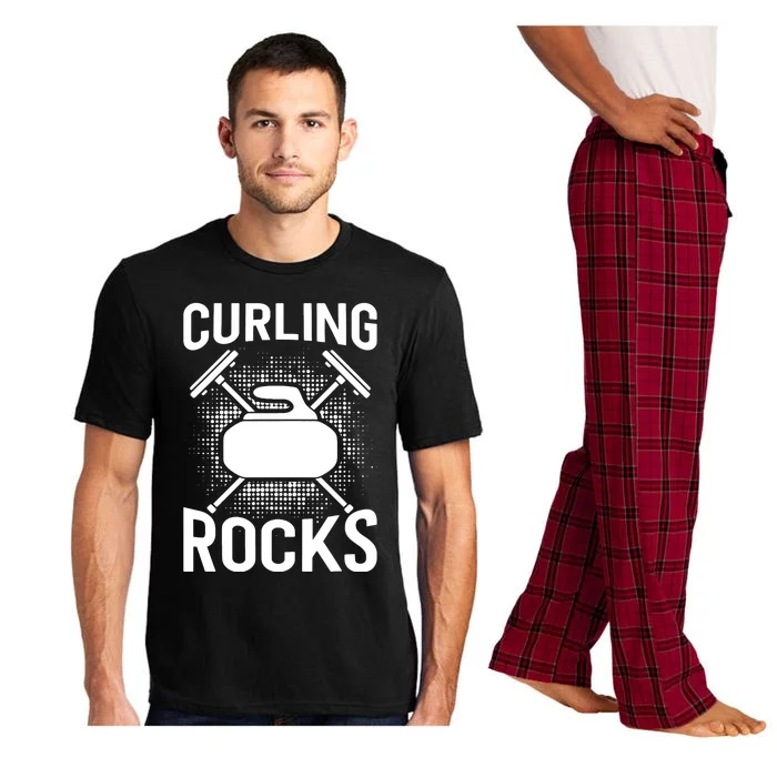 Vintage Curling Rocks Ice Curling Sport Curling Player Pajama Set