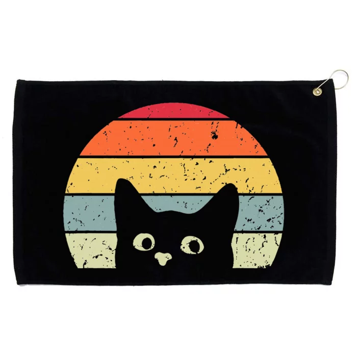 Vintage Cat Retro Cat Grommeted Golf Towel