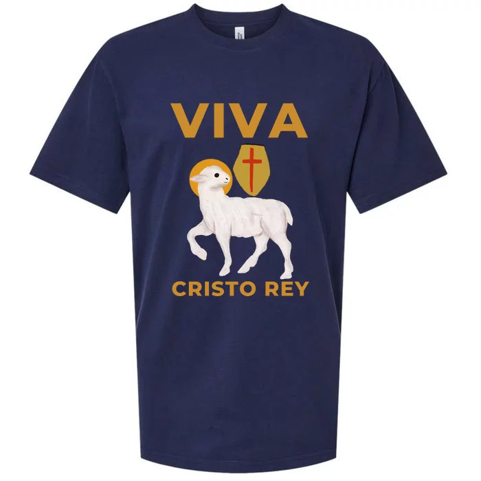 Viva Cristo Rey Roman Catholic Gift Sueded Cloud Jersey T-Shirt