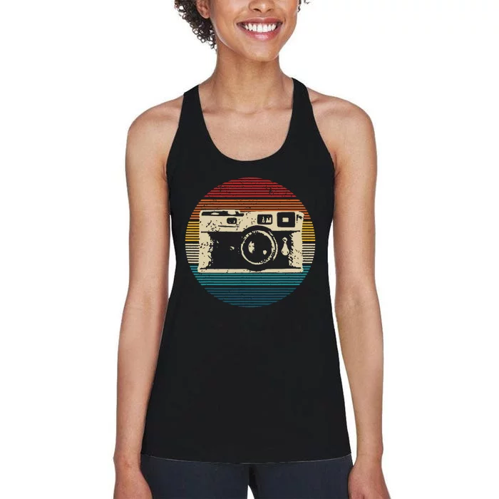 Vintage Camera Retro Photography Photographer Gift Women's Racerback Tank