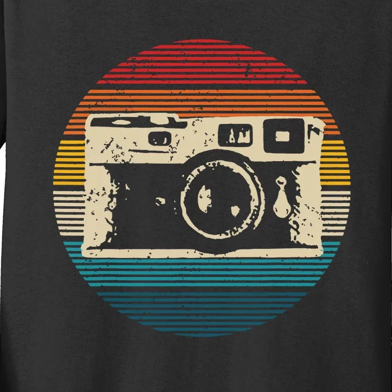 Vintage Camera Retro Photography Photographer Gift Kids Long Sleeve Shirt