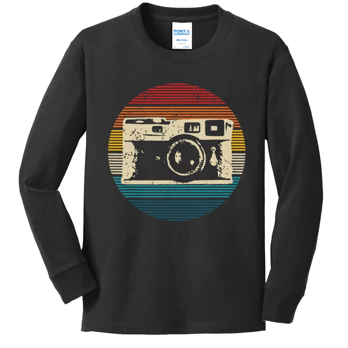 Vintage Camera Retro Photography Photographer Gift Kids Long Sleeve Shirt