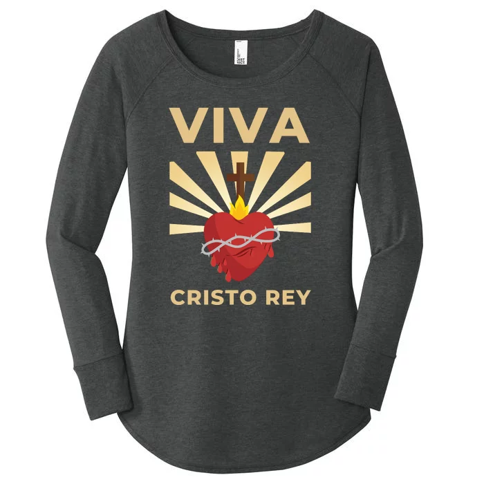 Viva Cristo Rey Roman Catholic Gift Women's Perfect Tri Tunic Long Sleeve Shirt