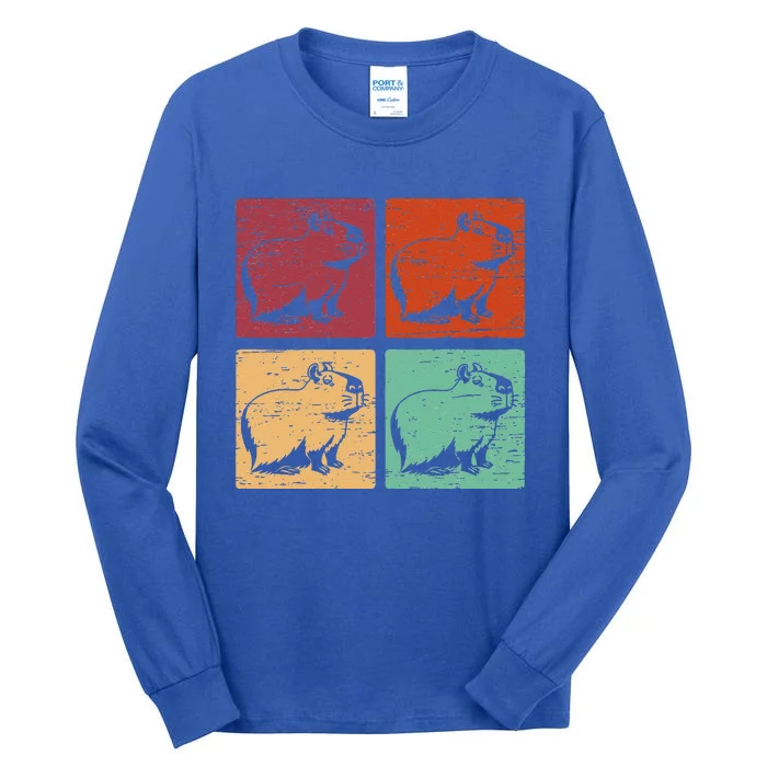 Vintage Capybara Rodent Animals Capybaras Tall Long Sleeve T-Shirt