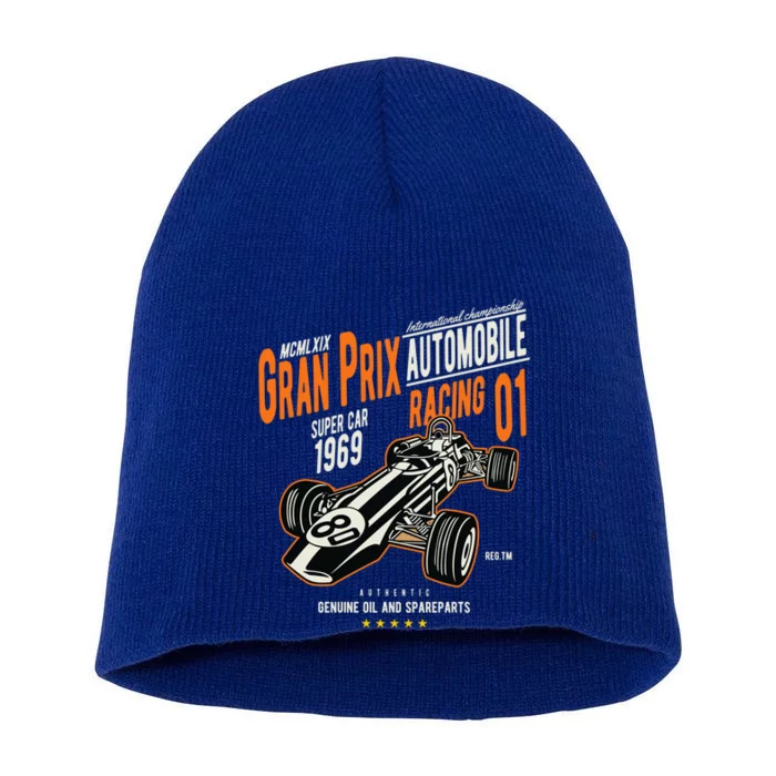 Vintage Car Racing Cute Gift Gran Prix 60s Auto Lovers Gift Meaningful Gift Short Acrylic Beanie