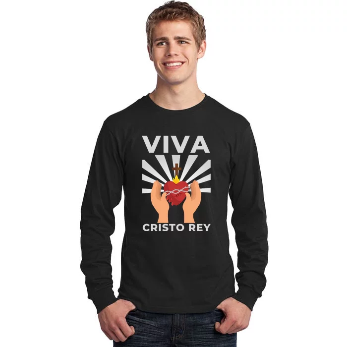 Viva Cristo Rey Roman Catholic Gift Tall Long Sleeve T-Shirt