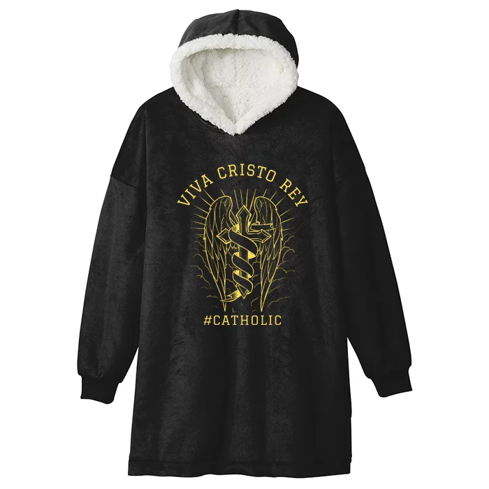 Viva Cristo Rey Roman Catholic Gift Hooded Wearable Blanket