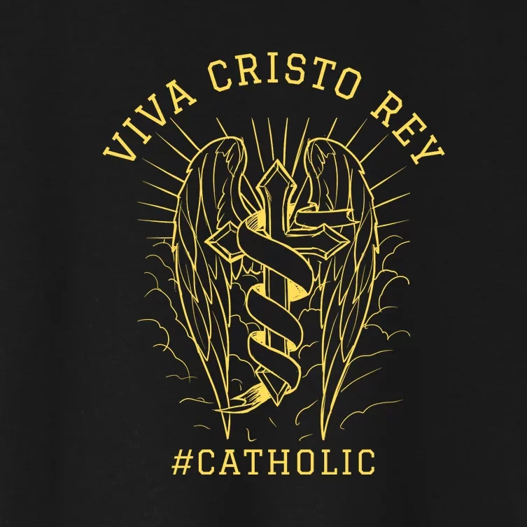 Viva Cristo Rey Roman Catholic Gift Women's Crop Top Tee