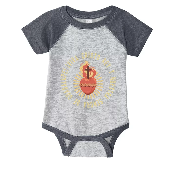 Viva Cristo Rey Catholic Sacred Heart Cristeros Gift Infant Baby Jersey Bodysuit