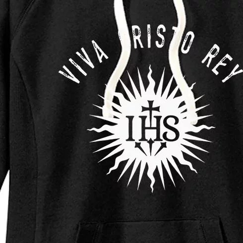 Viva Cristo Rey Roman Catholic Cristeros Women's Fleece Hoodie