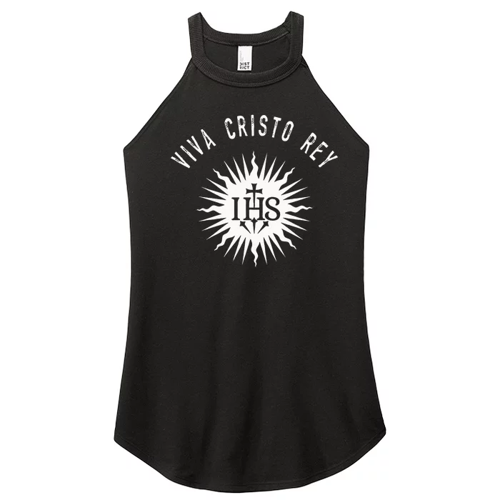 Viva Cristo Rey Roman Catholic Cristeros Women’s Perfect Tri Rocker Tank