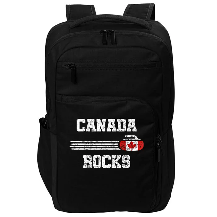 Vintage Canada Rocks Curling Gift Cool Gift Impact Tech Backpack