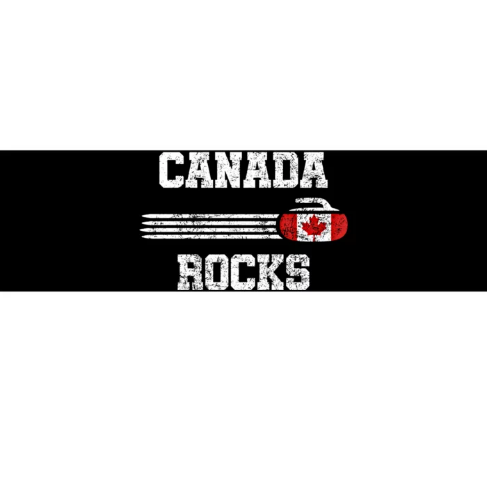 Vintage Canada Rocks Curling Gift Cool Gift Bumper Sticker