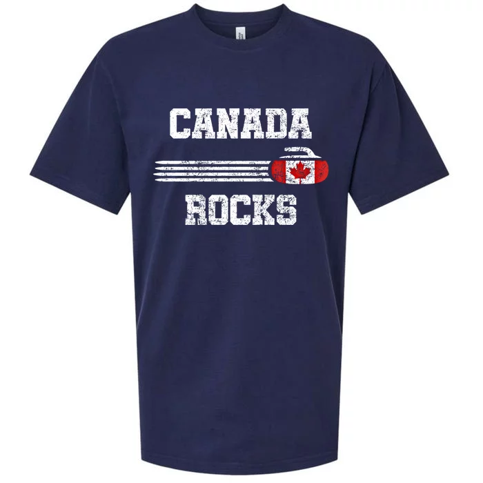 Vintage Canada Rocks Curling Gift Cool Gift Sueded Cloud Jersey T-Shirt