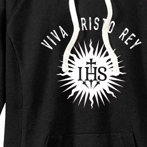 Viva Cristo Rey Catholic Cristeros Gift Women's Fleece Hoodie