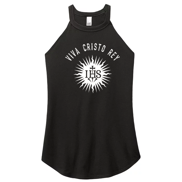 Viva Cristo Rey Catholic Cristeros Gift Women’s Perfect Tri Rocker Tank