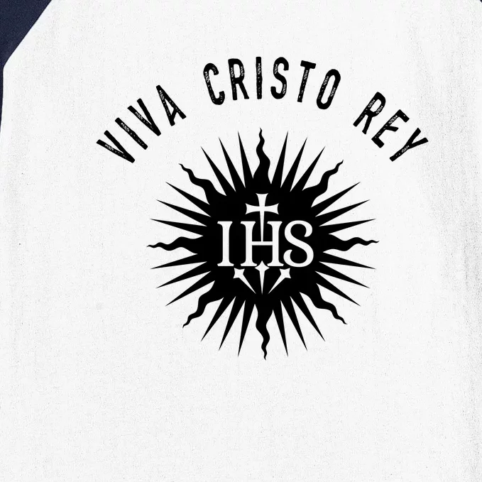 Viva Cristo Rey Catholic Cristeros Gift Baseball Sleeve Shirt