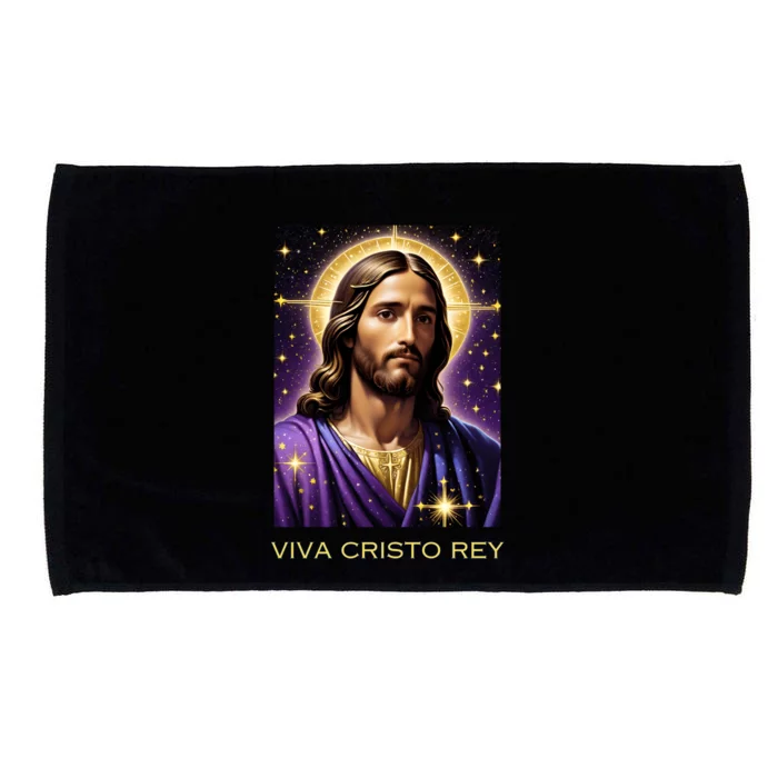 Viva Cristo Rey Catholic Jesus Christ The King Microfiber Hand Towel