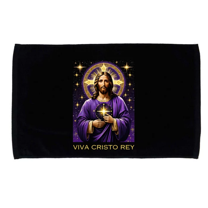 Viva Cristo Rey Catholic Jesus Christ The King Microfiber Hand Towel