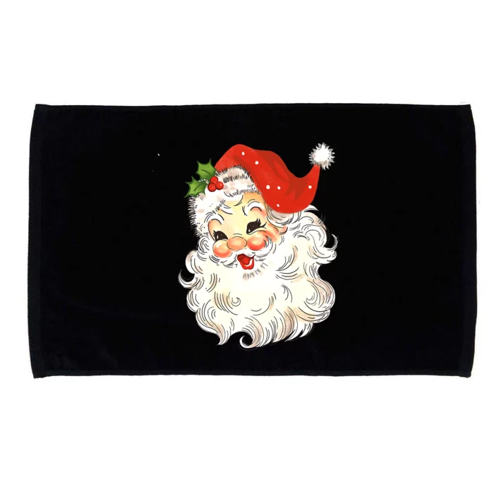 Vintage Christmas Santa Claus Face Old Fashioned Microfiber Hand Towel