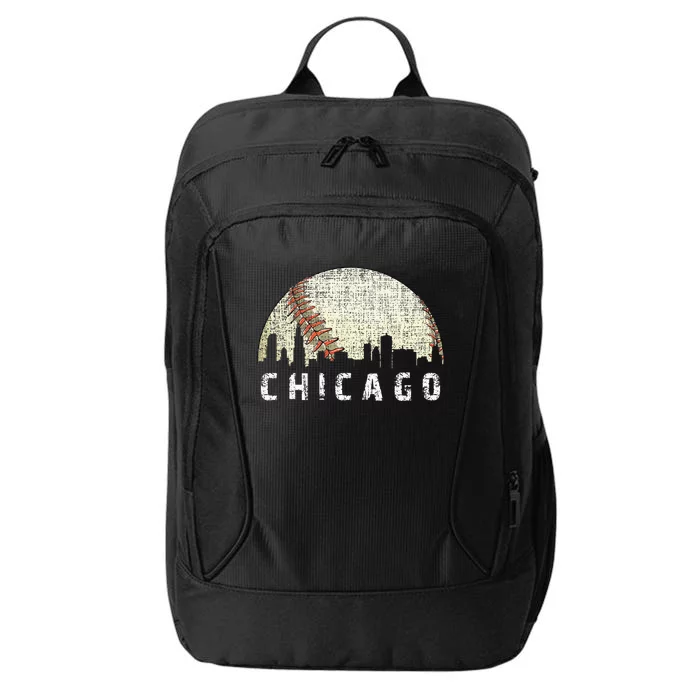 Vintage Chicago Skyline City Baseball Met At Gameday City Backpack