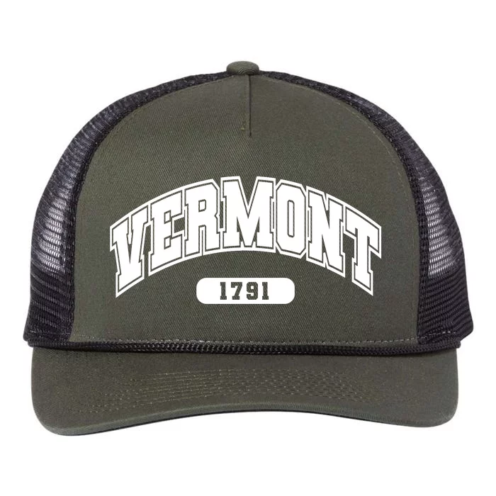 Vermont Collegiate Style 1791 Retro Rope Trucker Hat Cap