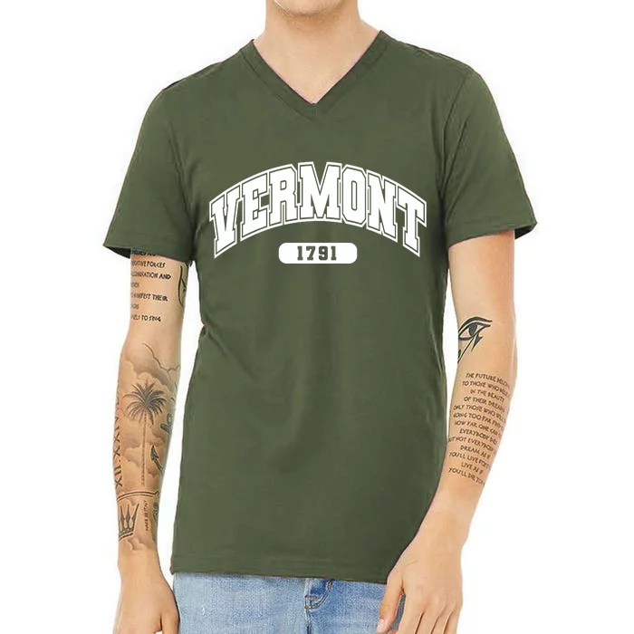 Vermont Collegiate Style 1791 V-Neck T-Shirt