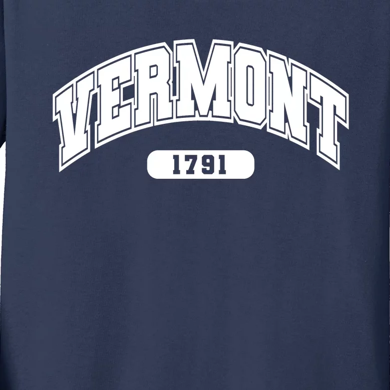 Vermont Collegiate Style 1791 Kids Long Sleeve Shirt