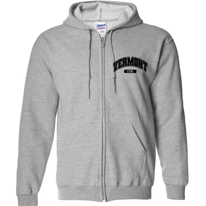 Vermont Collegiate Style 1791 Full Zip Hoodie