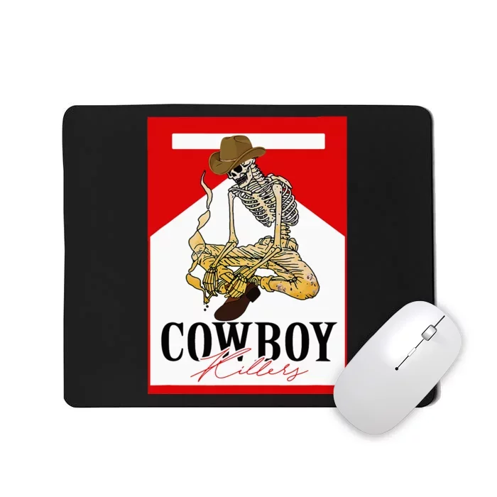 Vintage Cowboy Skull Smoking Cigarette Rodeo Mousepad