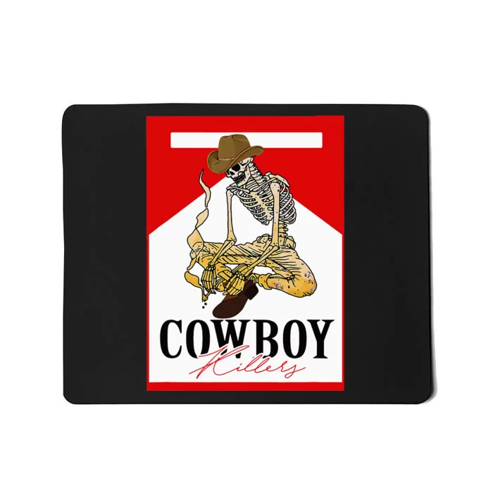 Vintage Cowboy Skull Smoking Cigarette Rodeo Mousepad