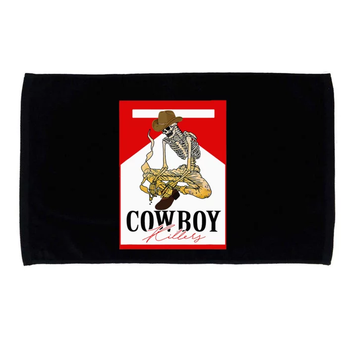 Vintage Cowboy Skull Smoking Cigarette Rodeo Microfiber Hand Towel