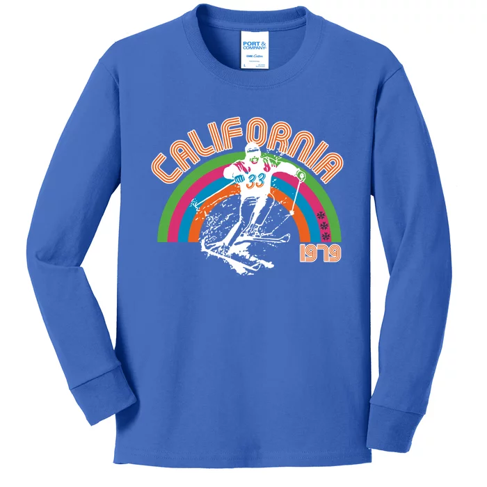 Vintage California Skiing Ski Gift Kids Long Sleeve Shirt