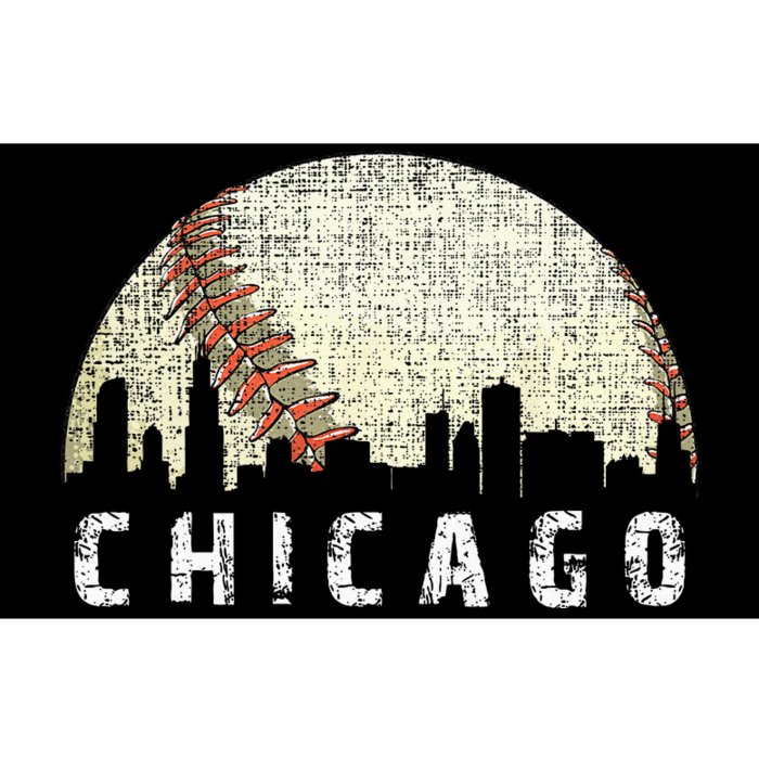 Vintage Chicago Skyline City Baseball Met At Gameday Bumper Sticker