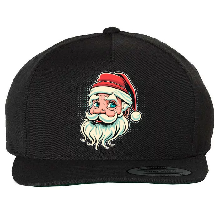 Vintage Christmas Santa Family Boy Wool Snapback Cap