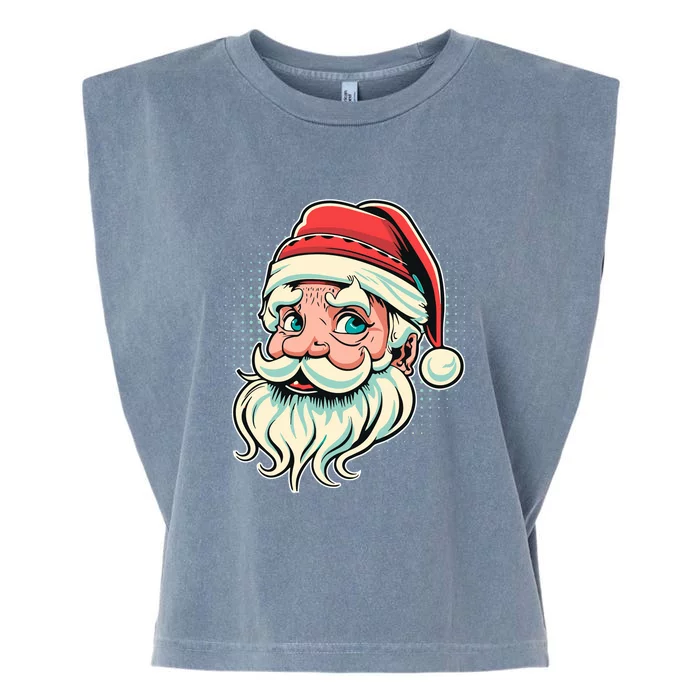 Vintage Christmas Santa Family Boy Garment-Dyed Women's Muscle Tee