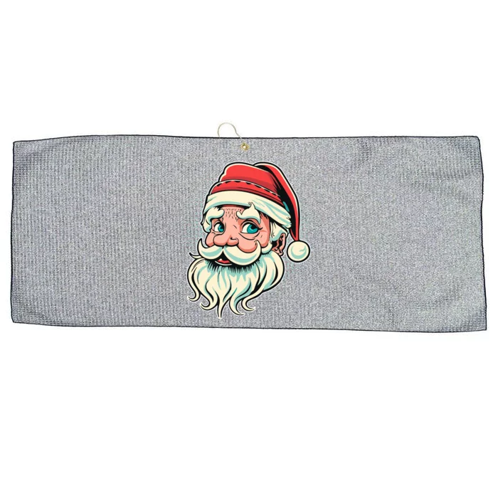 Vintage Christmas Santa Family Boy Large Microfiber Waffle Golf Towel