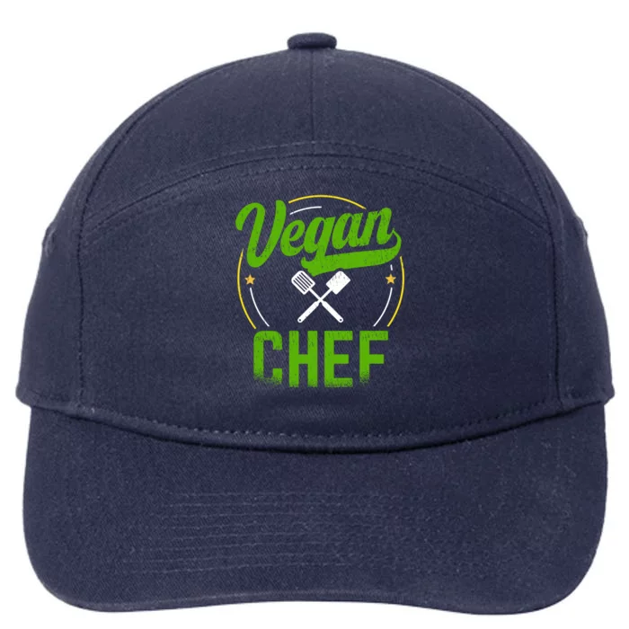 Vegan Chef Sous Chef Gift 7-Panel Snapback Hat